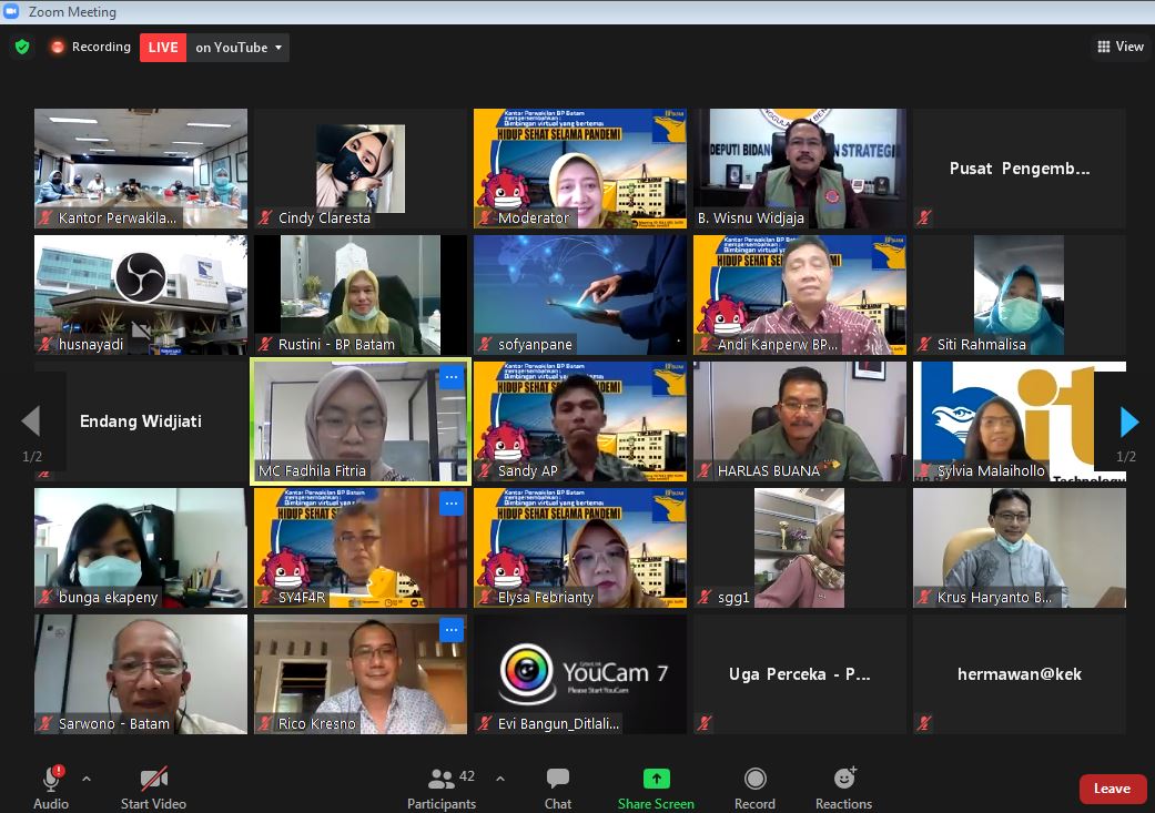 BP Batam Gelar Webinar Bimbingan dan Pencerahan "Hidup Sehat Selama Pandemi". (foto: hms)
