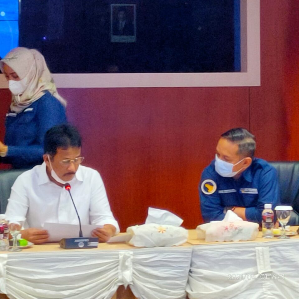 Kepala BP Batam Muhammad Rudi didampingi Kepala Biro Humas Promosi dan Protokol BP Batam Dendi Gustinandar. (foto: Nandar)