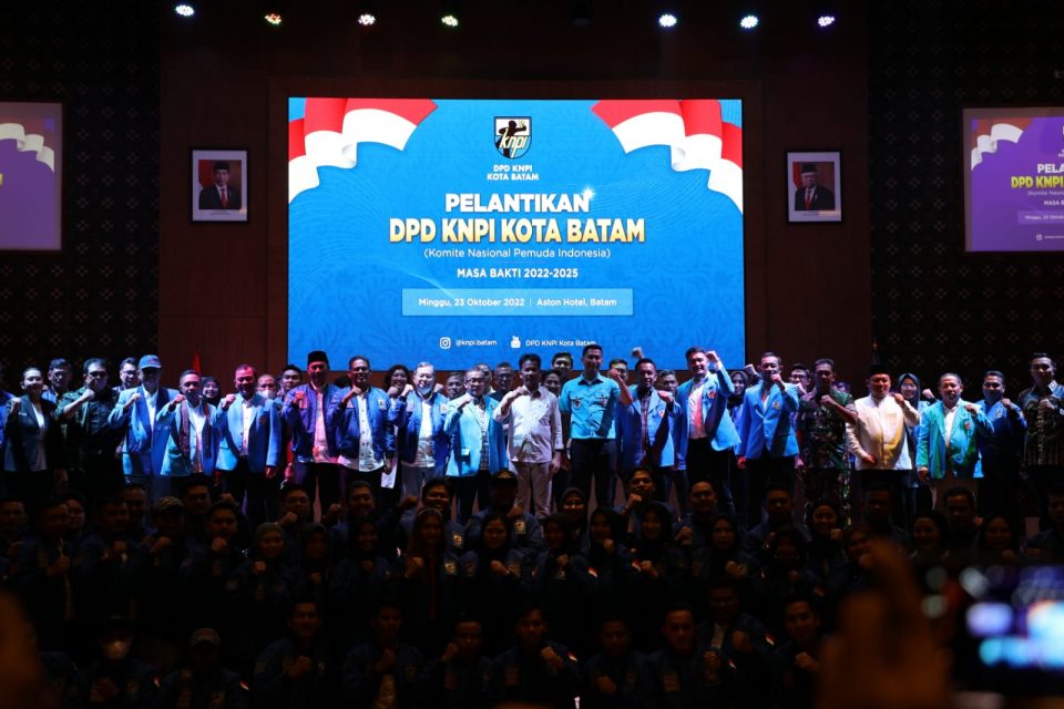 Kepala Badan Pengusahaan (BP) Batam, Muhammad Rudi, saat menghadiri agenda pelantikan KNPI Kota Batam periode 2022-2025 di Hotel Aston, Minggu (23/10/2022). (hms)