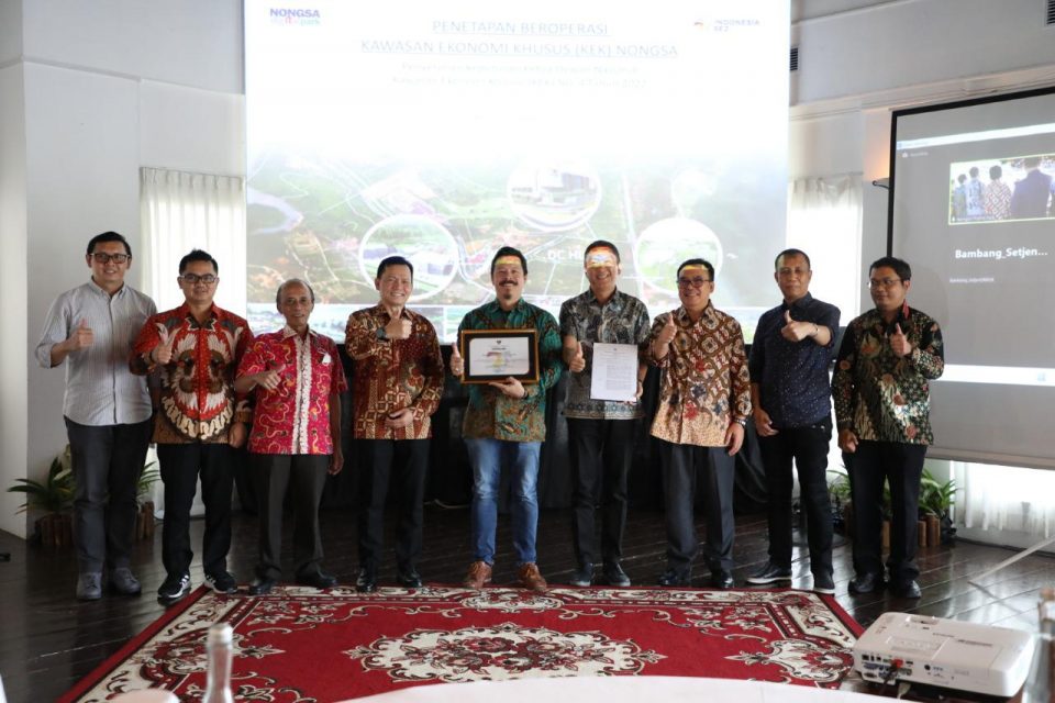 Penyerahan penetapan operasi KEK Nongsa, pada Sabtu (3/12/2022) sore, bertempat di Nongsa Point Marina & Resort. (hms)