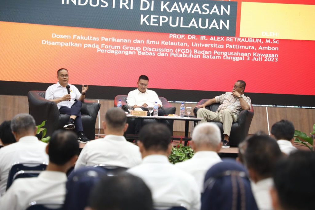 BP Batam menggelar forum diskusi bertajuk “Pengembangan Industri di Kawasan Berbasis Pulau-Pulau” di Balairungsari, Gedung BP Batam, Senin, (3/7/2023). (hms)