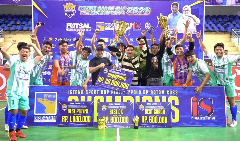 Gelaran Turnamen Futsal Istana Sport Cup Piala Kepala BP Batam 2023 berakhir dengan meriah (Foto : hms)