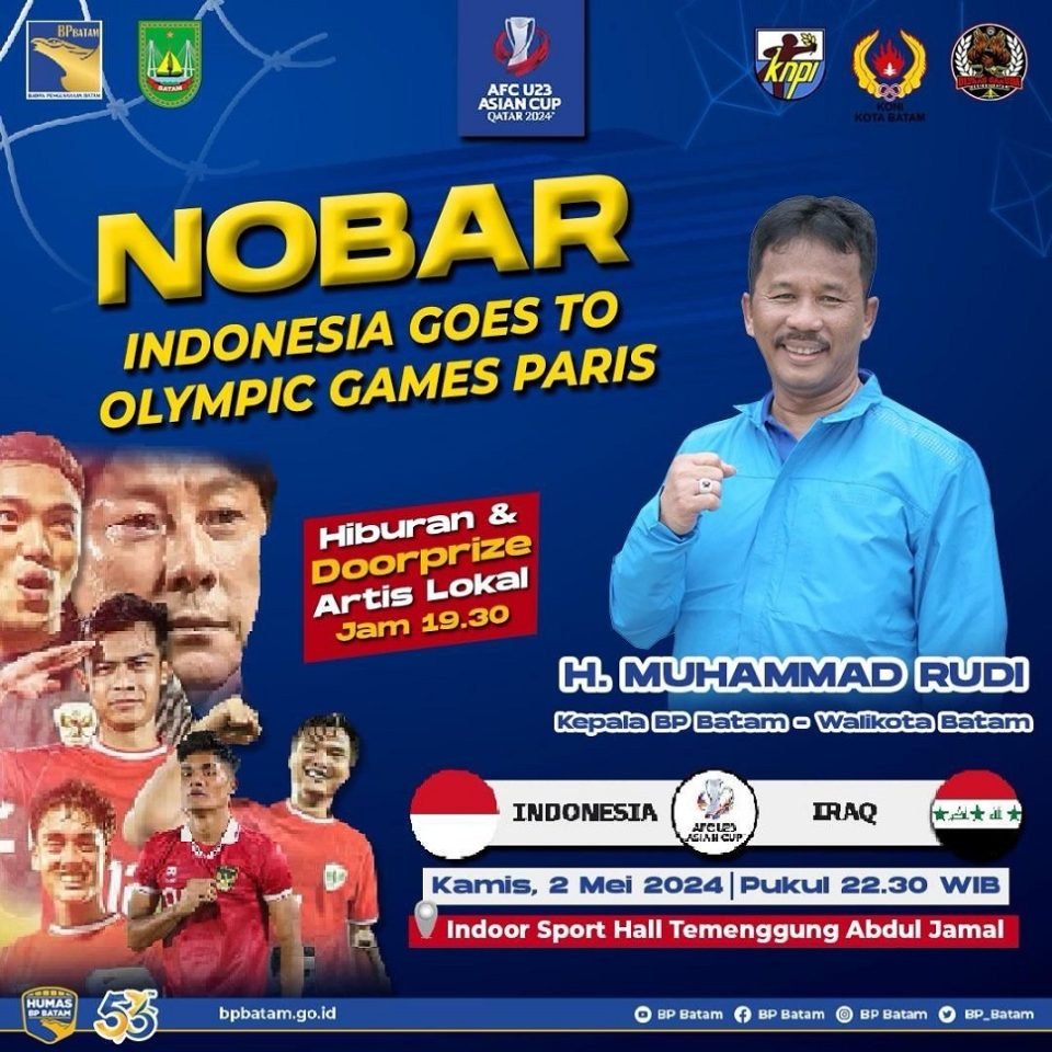 BP Batam mengajak seluruh elemen masyarakat untuk dapat hadir dalam agenda besok (Nobar) pertandingan Timnas Indonesia U-23 vs Irak (foto : hms)