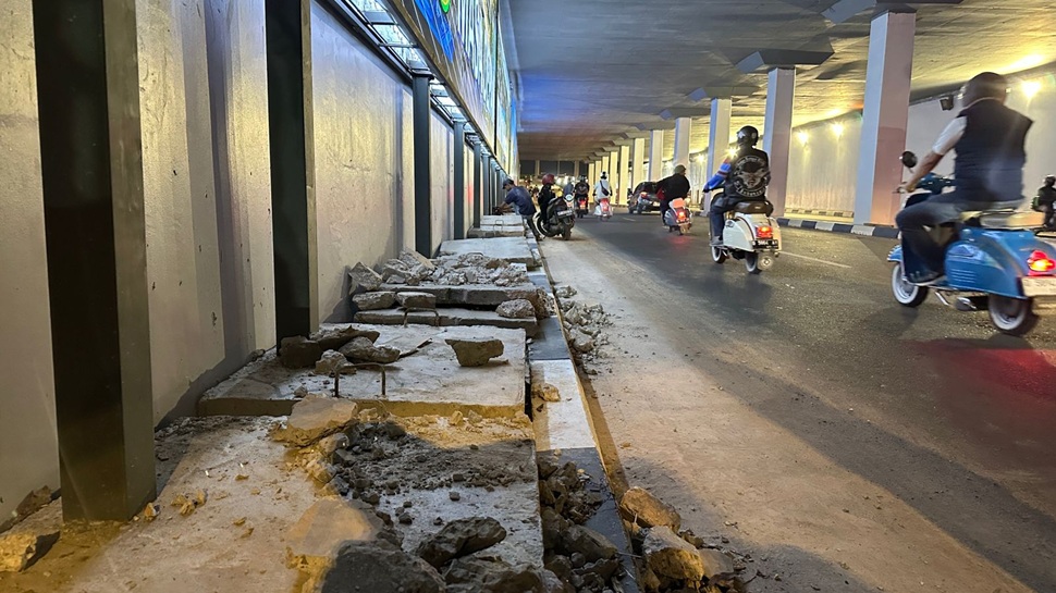 Kondisi infrastruktur di kawasan Terowongan Pelita (foto : hms)